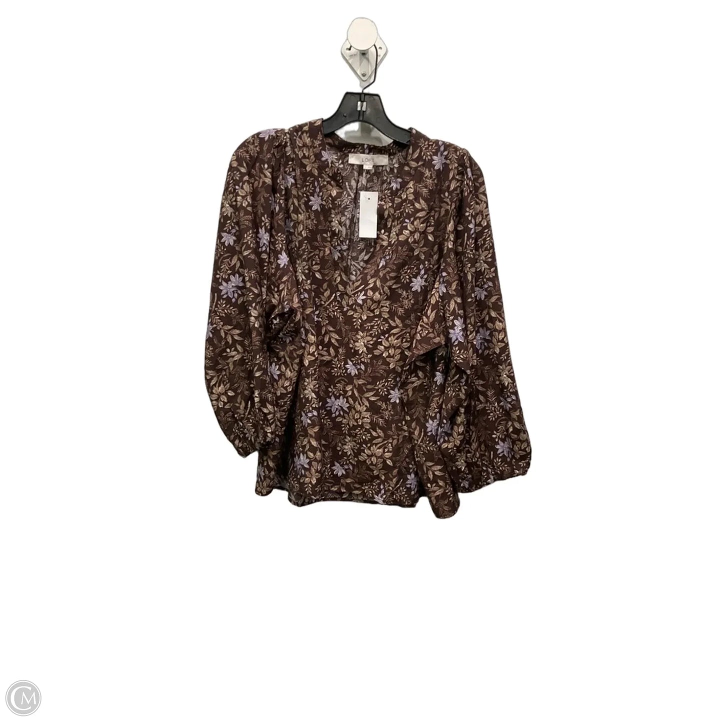 Top Long Sleeve By Loft In Brown, Size: L