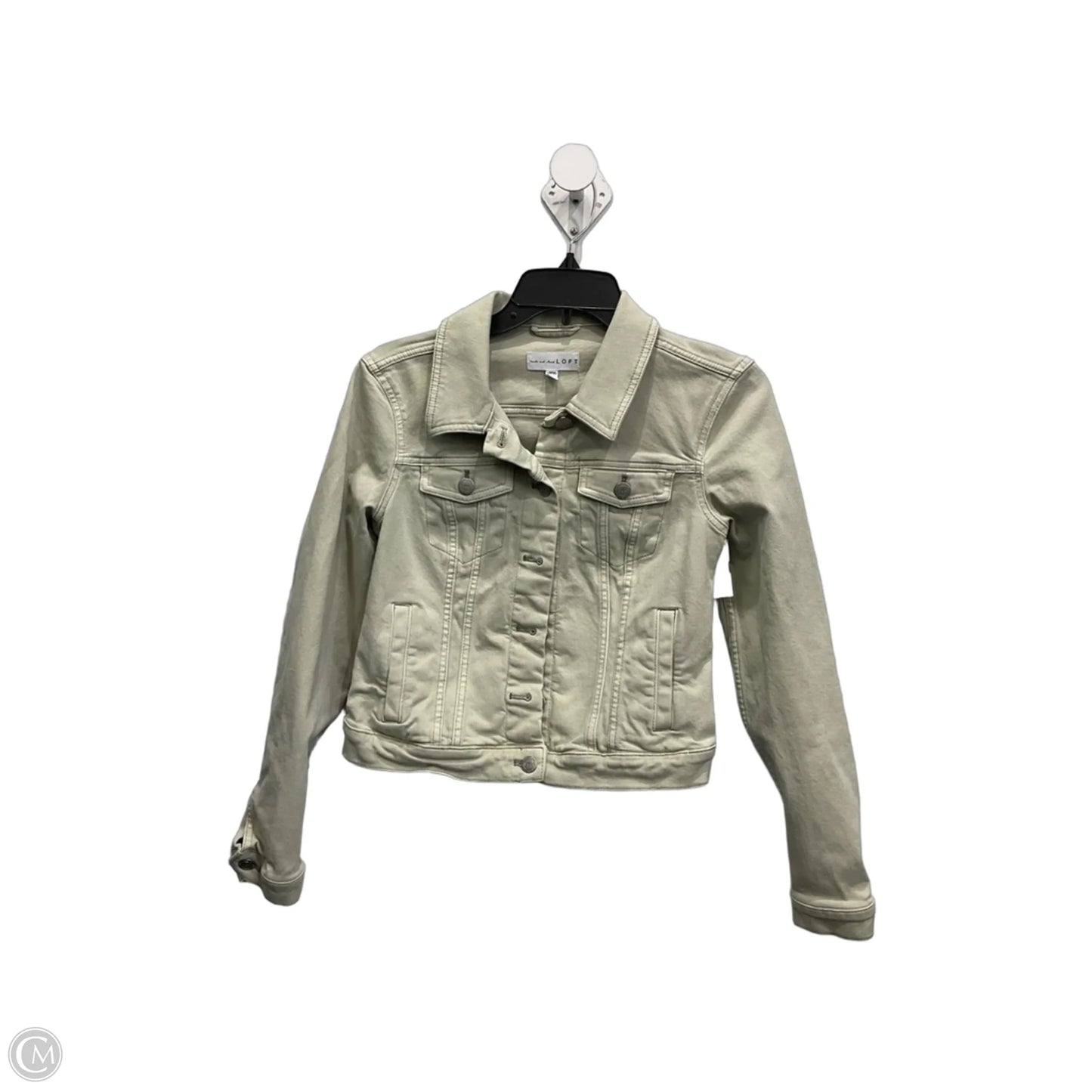 Jacket Denim By Loft In Green Denim, Size: Xs