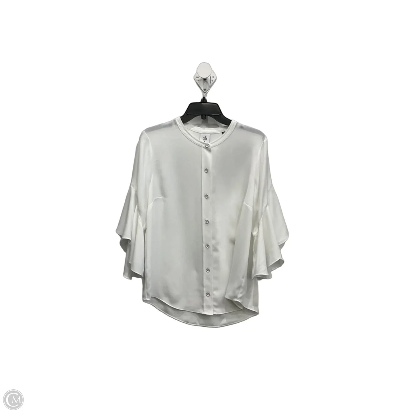 Blouse 3/4 Sleeve By Cabi In White, Size: M