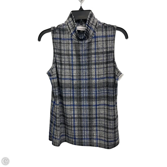 Top Sleeveless By Calvin Klein In Blue & Grey, Size: S