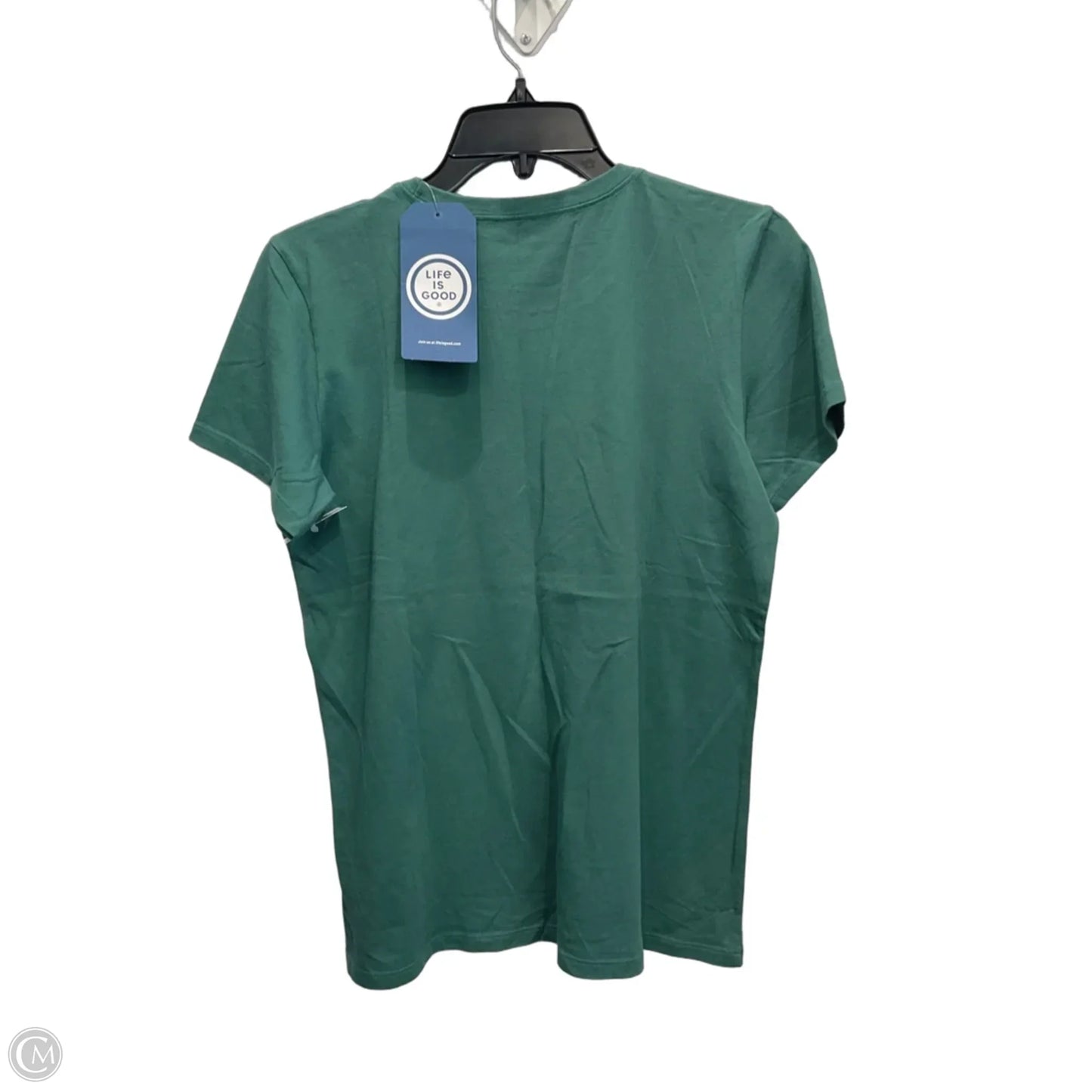 Top Short Sleeve By Life Is Good In Green, Size: M