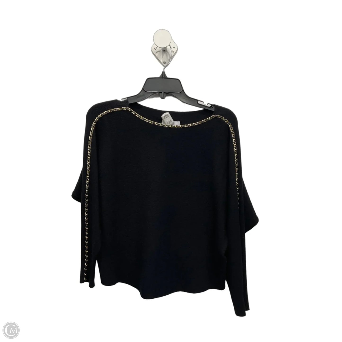 Top Long Sleeve By Clothes Mentor In Black & Gold, Size: M