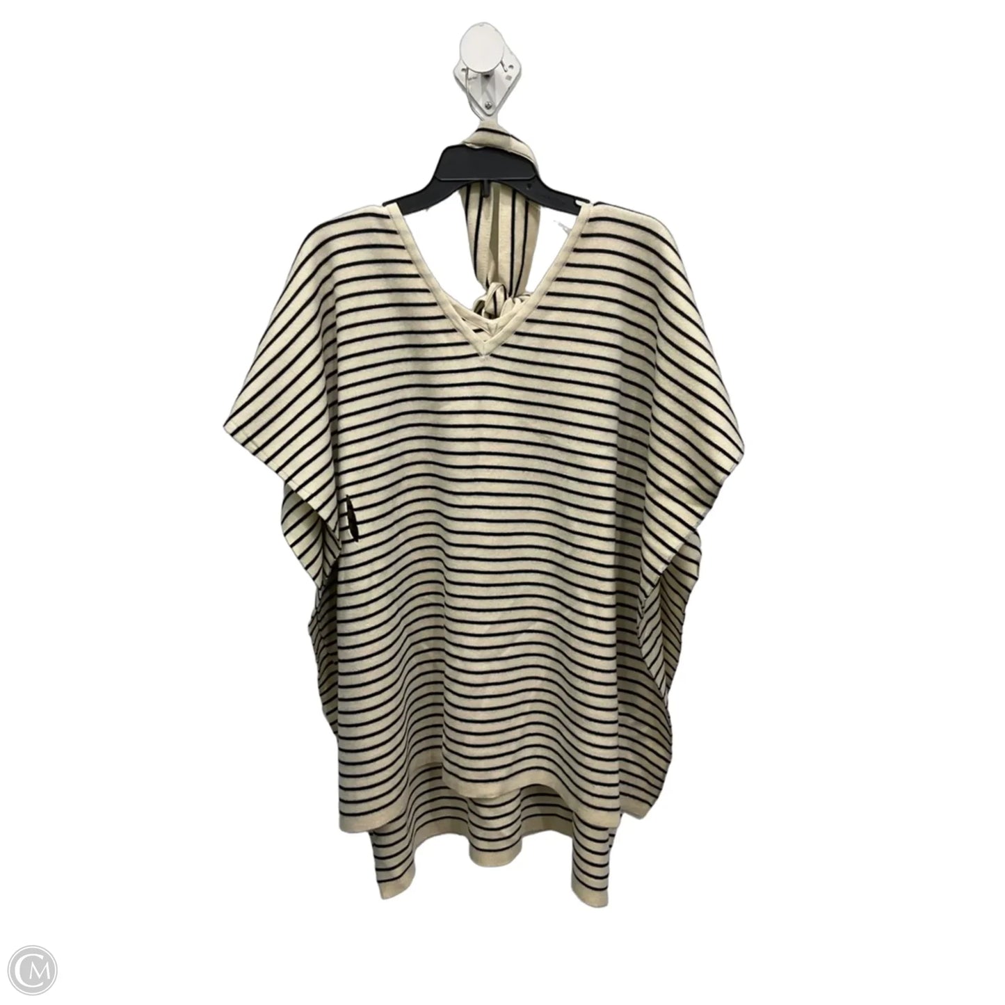 Poncho By Ann Taylor In Black & Cream, Size: Xs