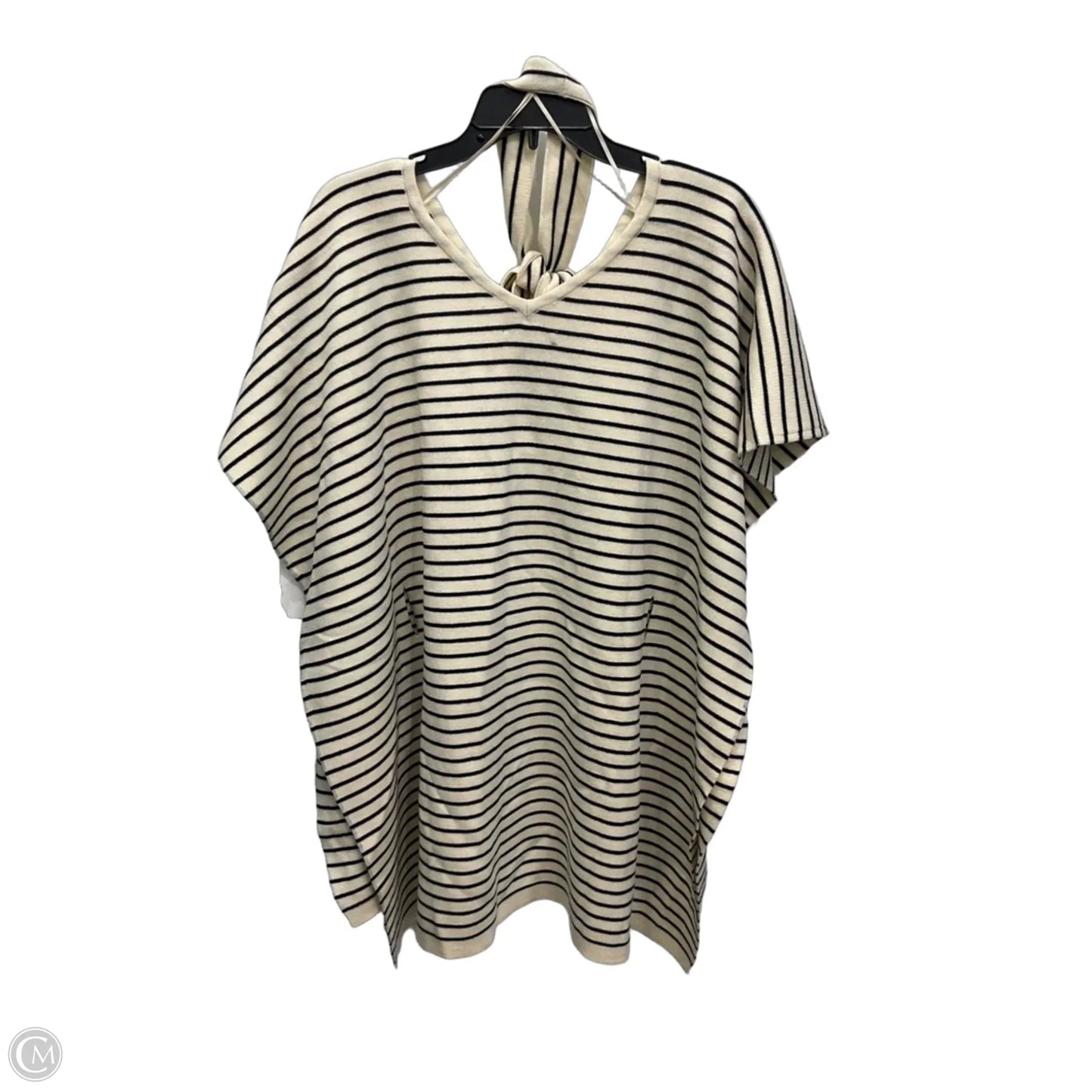 Poncho By Ann Taylor In Black & Cream, Size: Xs