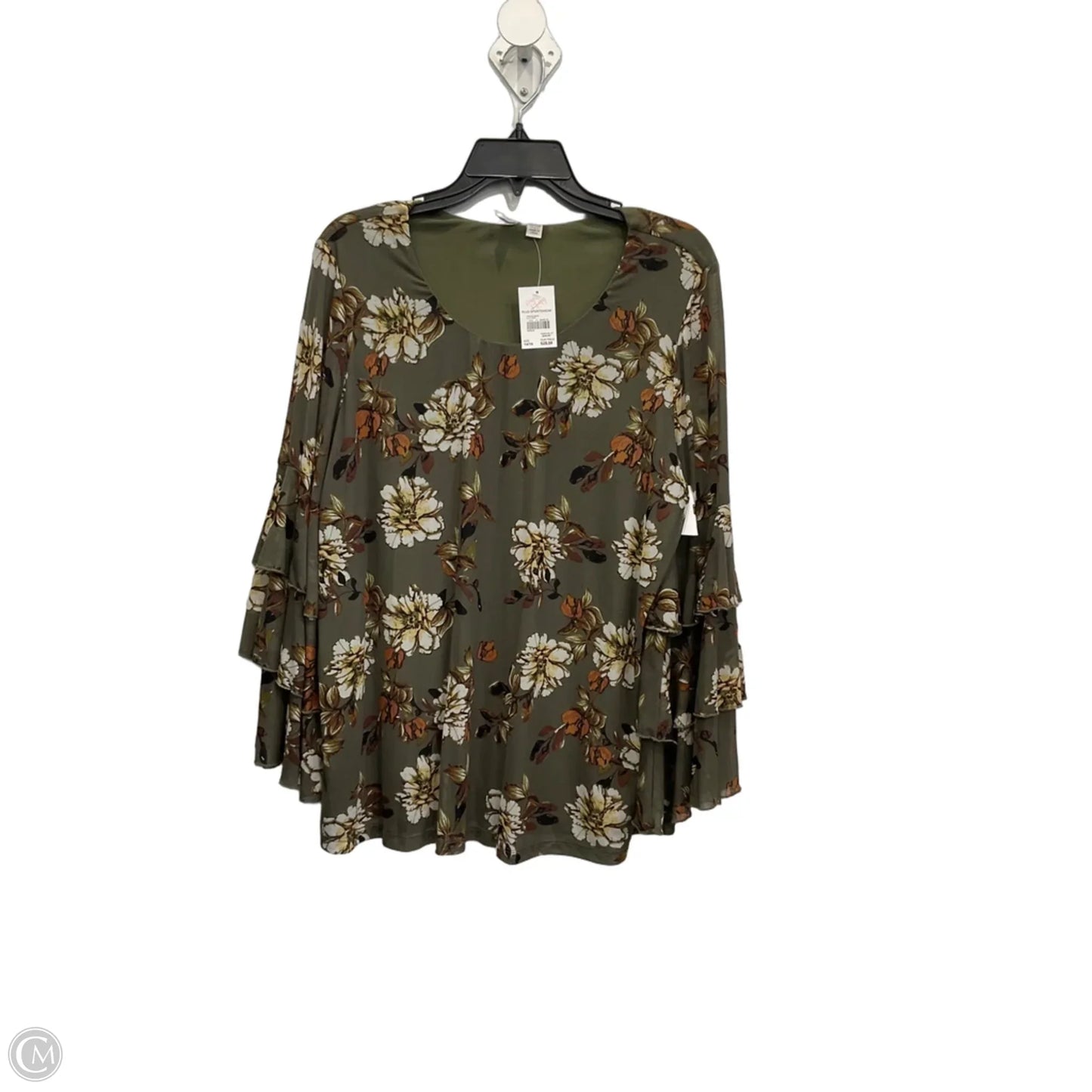 Top Long Sleeve By C Est. 1946 In Green, Size: Xl