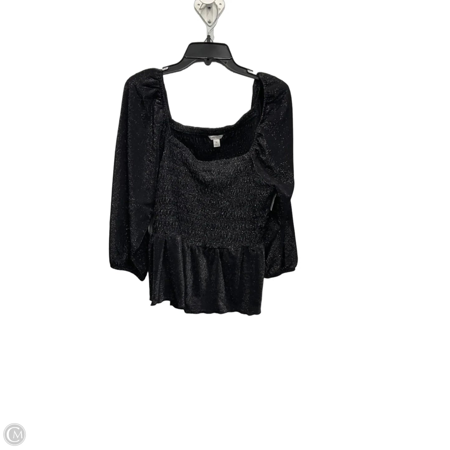 Top 3/4 Sleeve By Cato In Black, Size: Xl