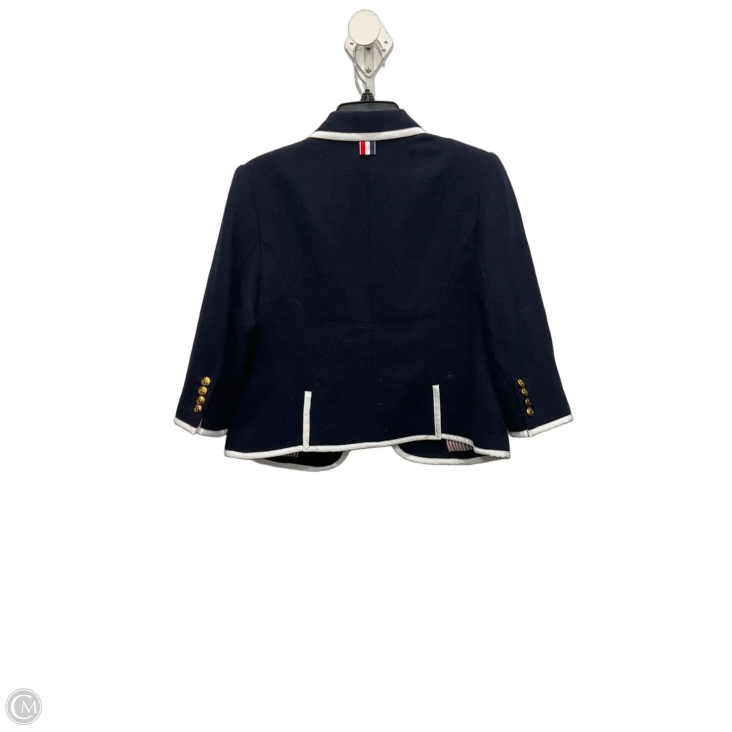 Blazer Designer By Neiman Marcus In Blue & Red & White, Size: L