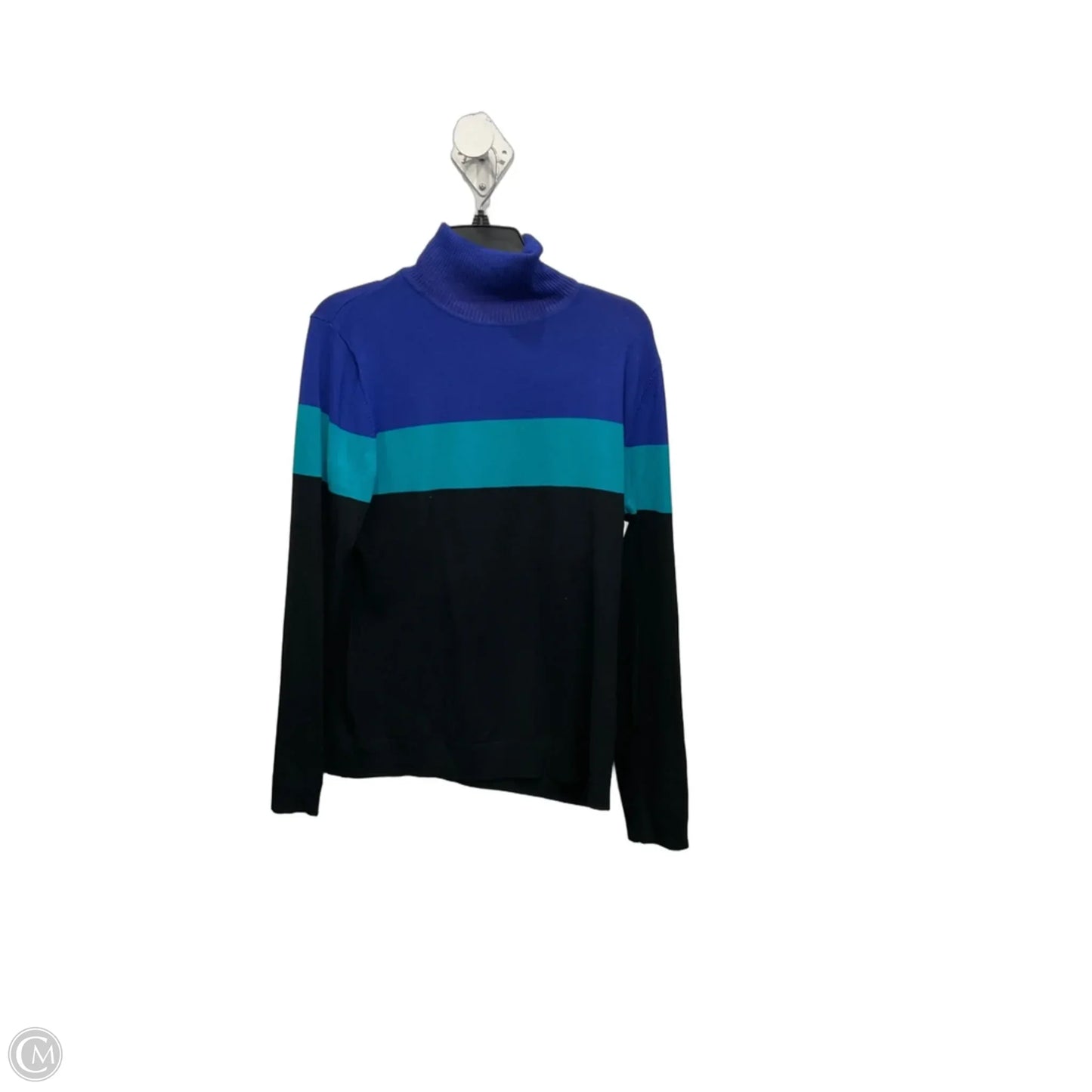 Sweater By Dressbarn In Black & Blue, Size: Xl