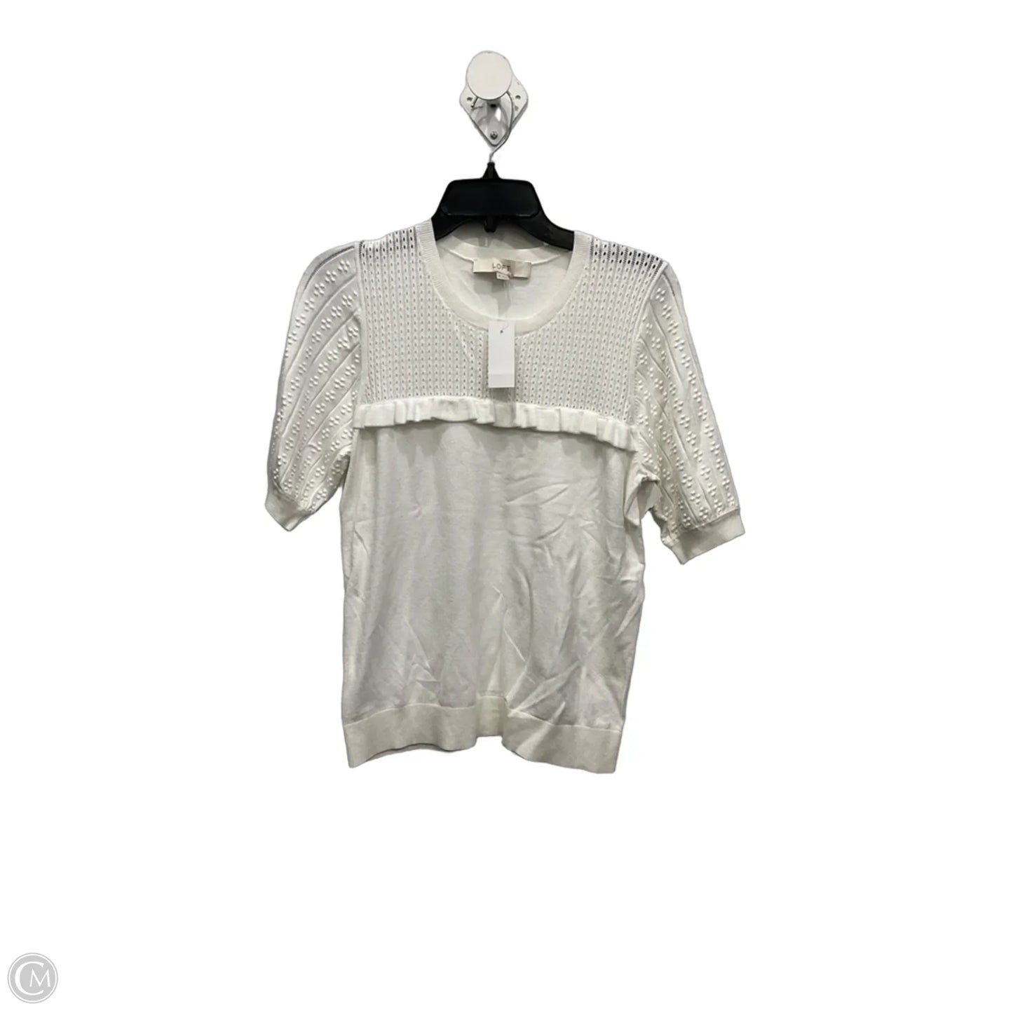 Top Short Sleeve By Loft In White, Size: M