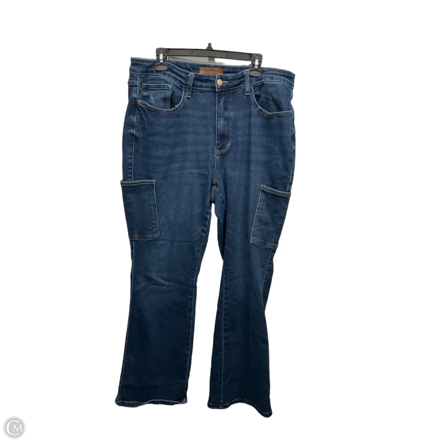 Jeans Flared By Judy Blue In Blue Denim, Size: 18