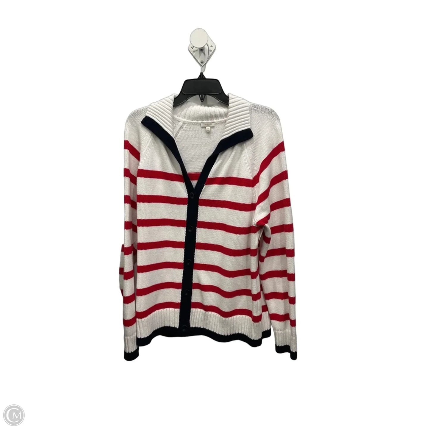 Cardigan By Talbots In Blue & Red & White, Size: Xl