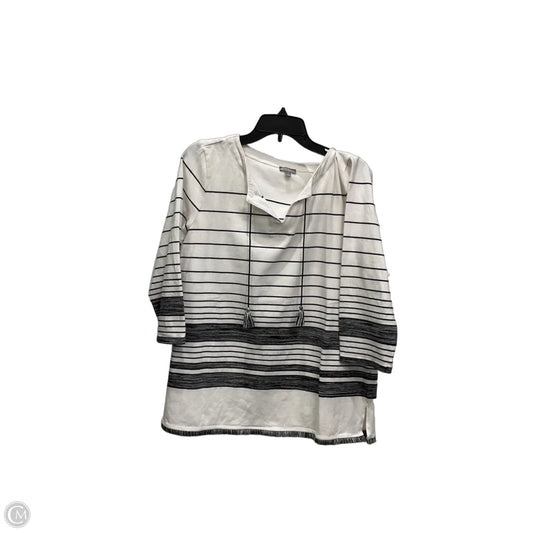 Top 3/4 Sleeve By Talbots In Black & White, Size: L
