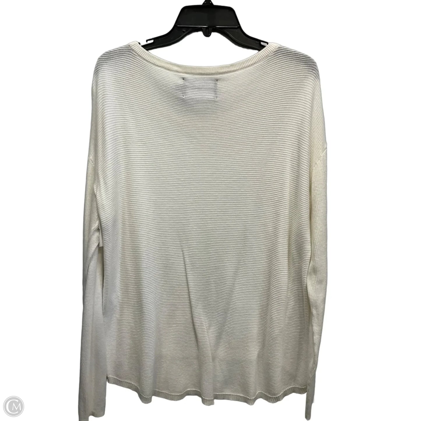 Top Long Sleeve By Calvin Klein In White, Size: L