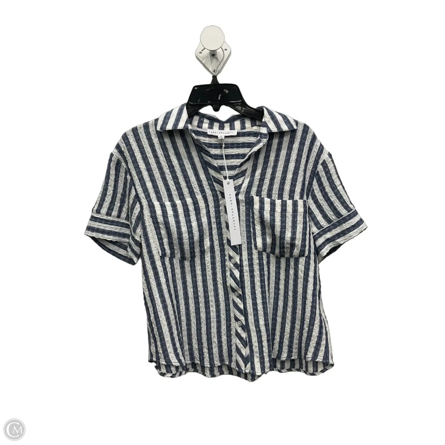 Blouse Short Sleeve By Jane And Delancey In Striped Pattern, Size: Xs