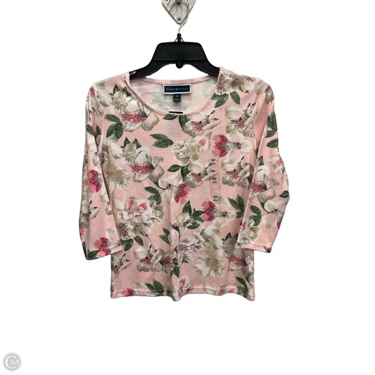 Top 3/4 Sleeve By Karen Scott In Floral Print, Size: Xs