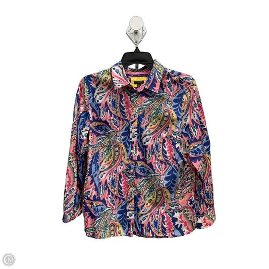Blouse Long Sleeve By Talbots In Multi-colored, Size: Mp