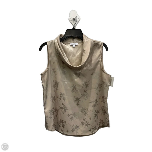 Top Sleeveless By Calvin Klein In Beige, Size: M