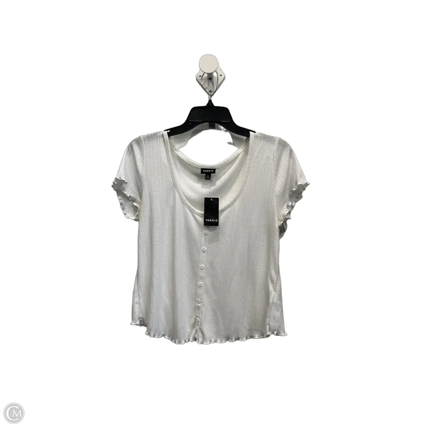 Top Short Sleeve By Torrid In White, Size: L