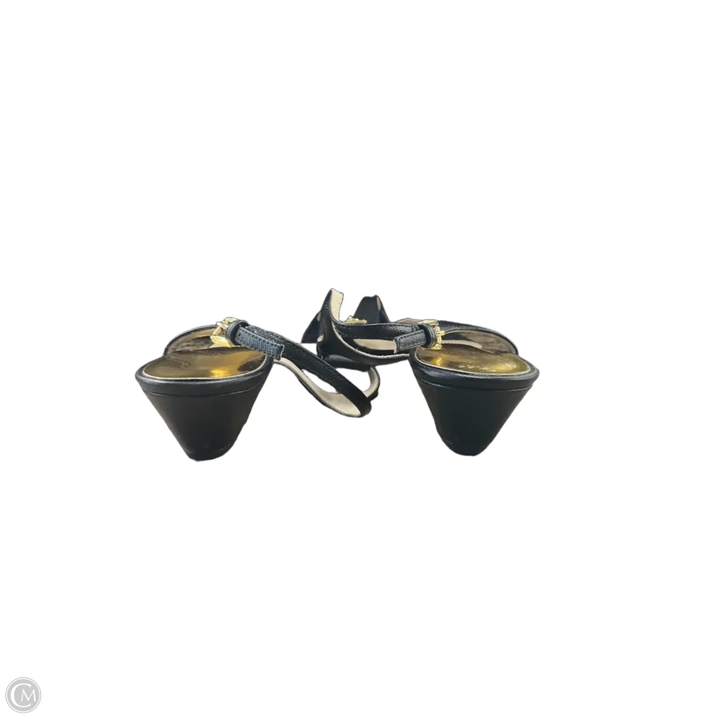 Shoes Heels Wedge By Michael By Michael Kors In Black & Gold, Size: 6