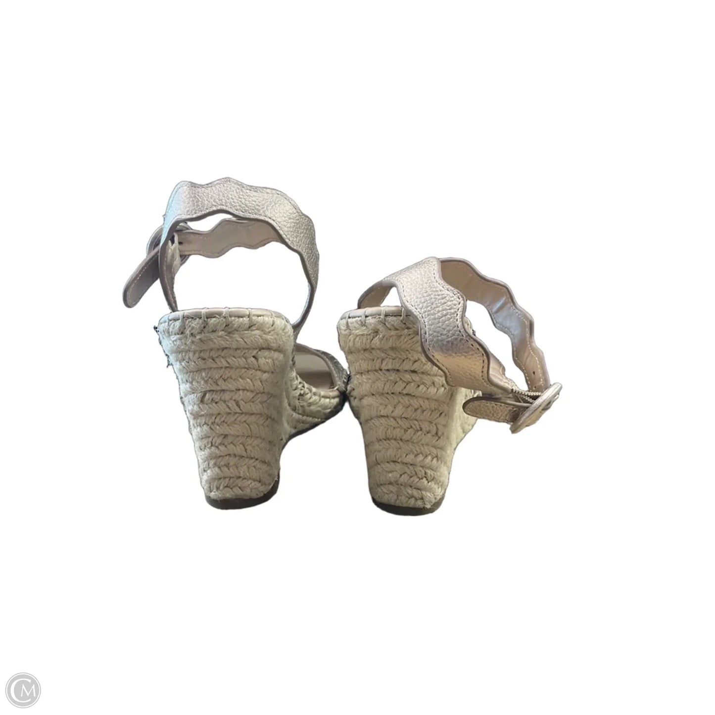 Shoes Heels Wedge By Marc Fisher In Gold & Tan, Size: 8