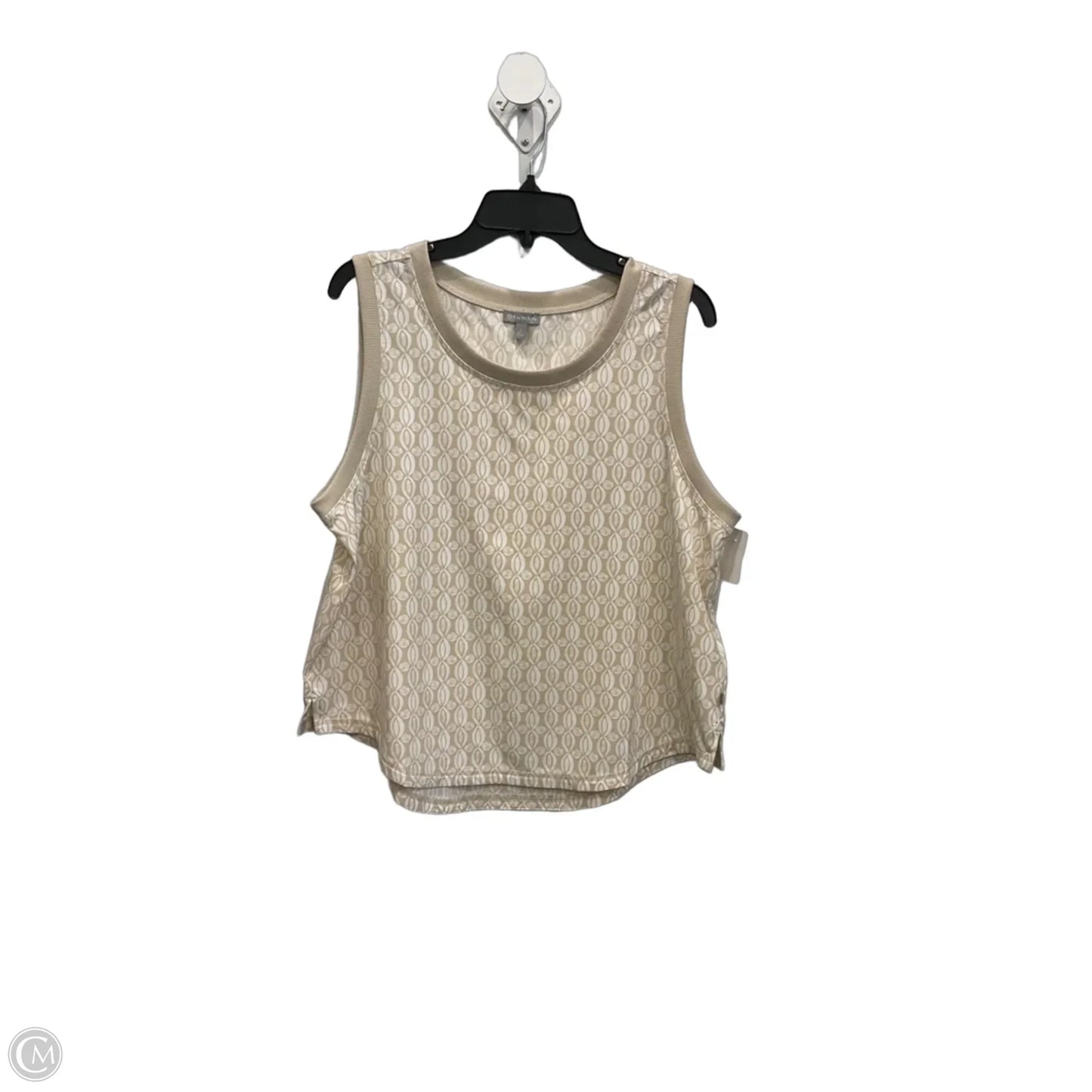 Top Sleeveless By Talbots In Cream & White, Size: L