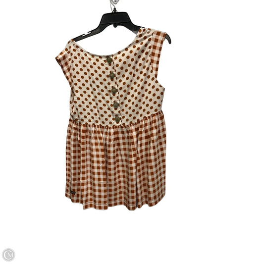 Top Sleeveless By Matilda Jane In Brown & Cream, Size: M
