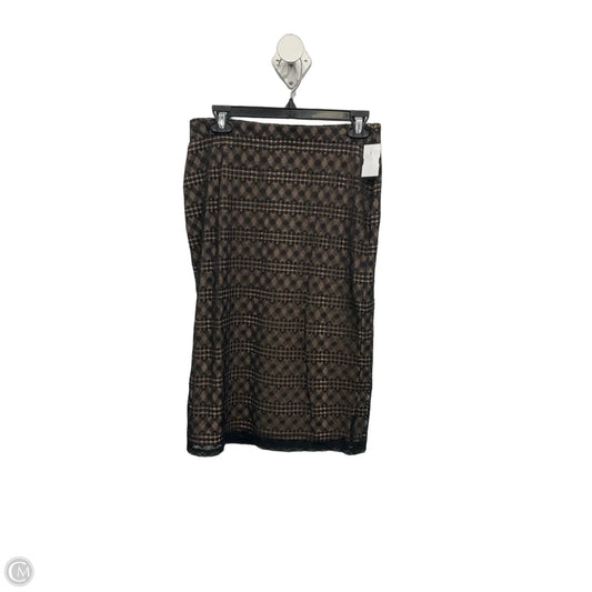 Skirt Midi By Bcbgmaxazria In Black & Tan, Size: 4