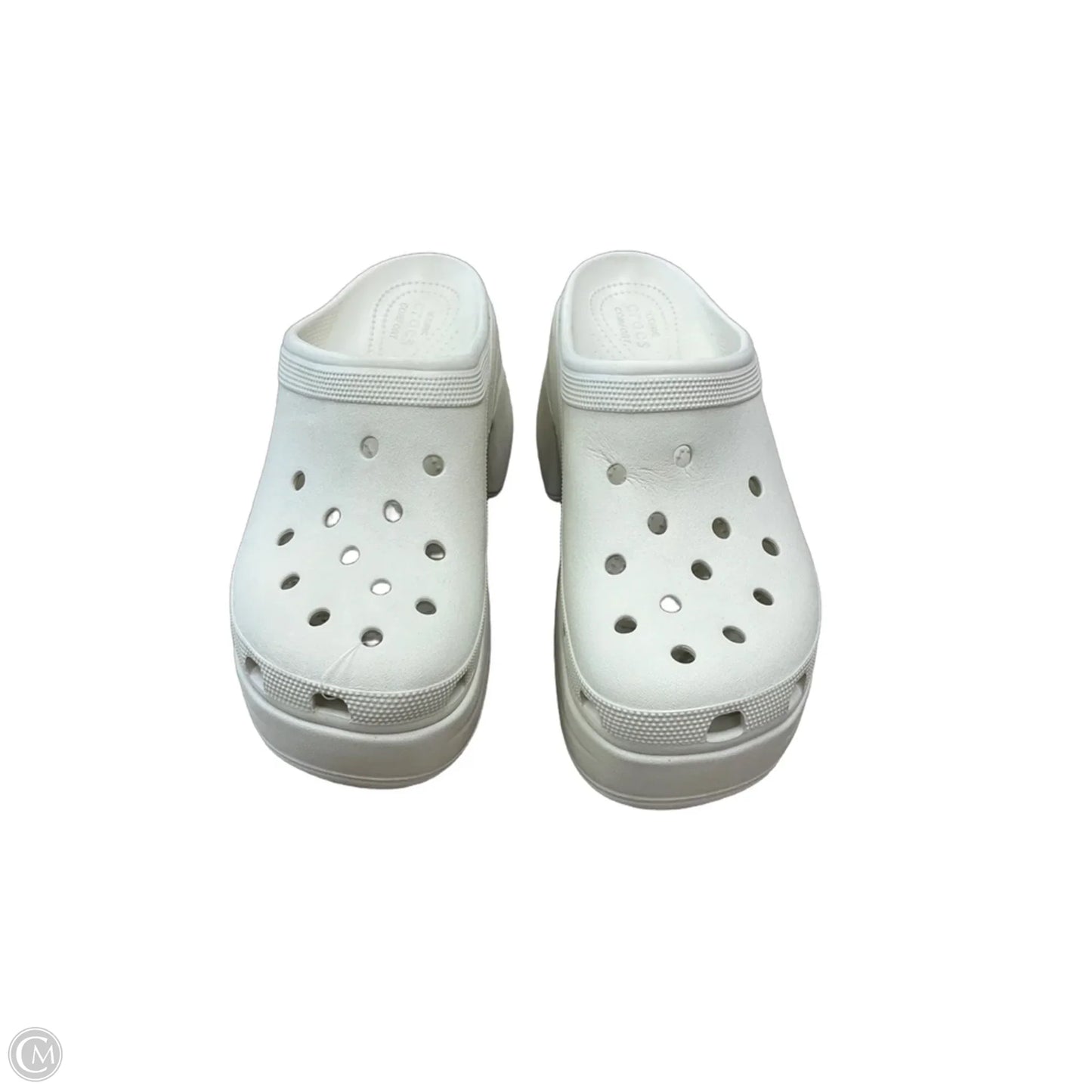 Shoes Heels Block By Crocs In White, Size: 10