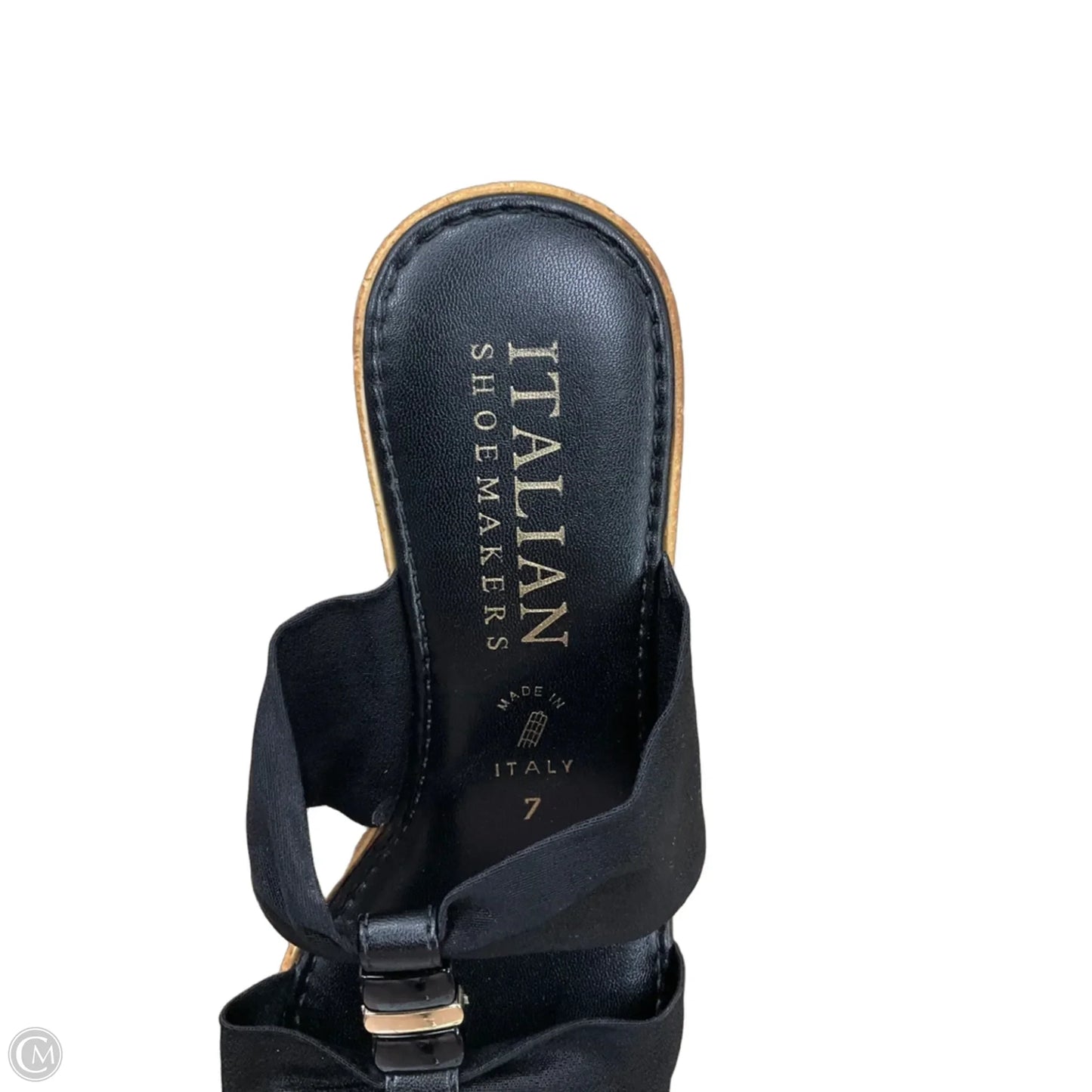 Sandals Heels Block By Italian Shoemakers In Black, Size: 7