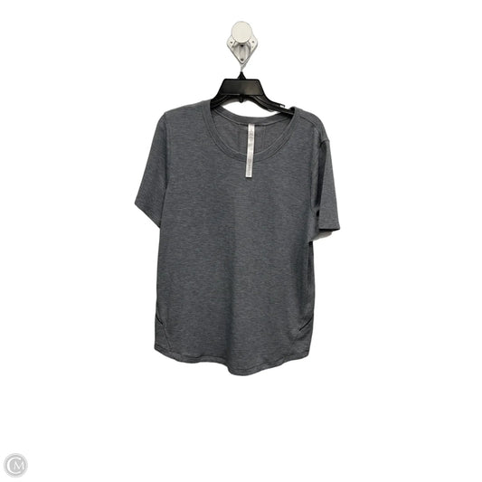 Athletic Top Short Sleeve By Lululemon In Grey, Size: L