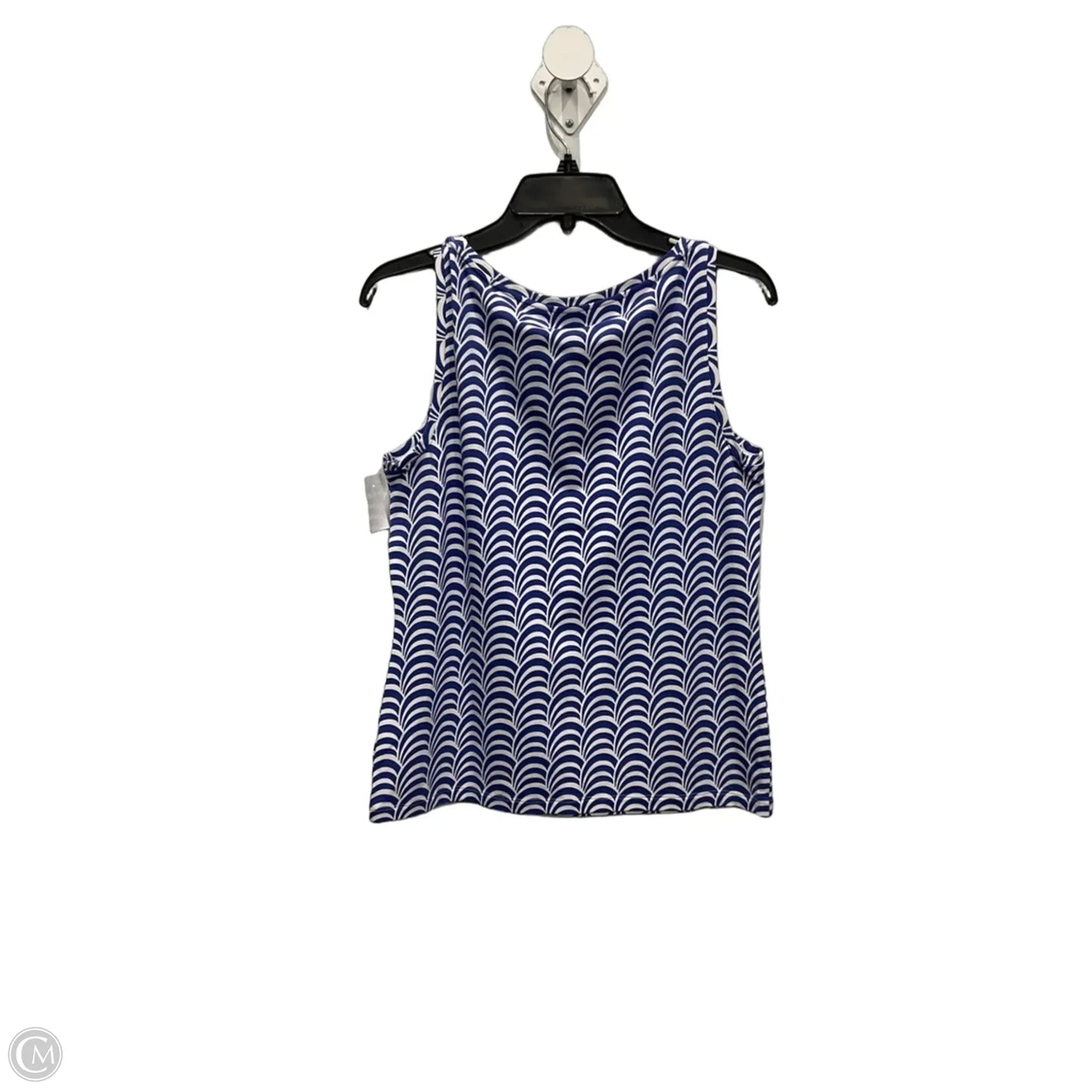 Top Sleeveless By Talbots In Blue & White, Size: M