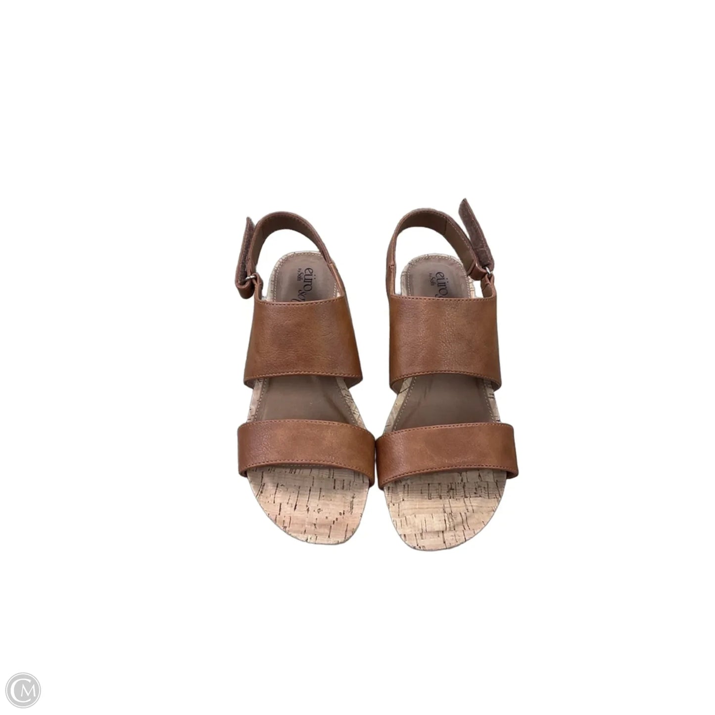Sandals Heels Wedge By Clothes Mentor In Brown, Size: 6.5