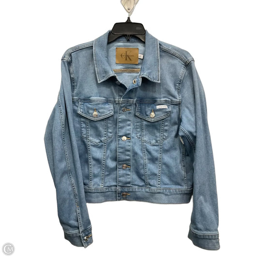 Jacket Denim By Calvin Klein In Blue, Size: L
