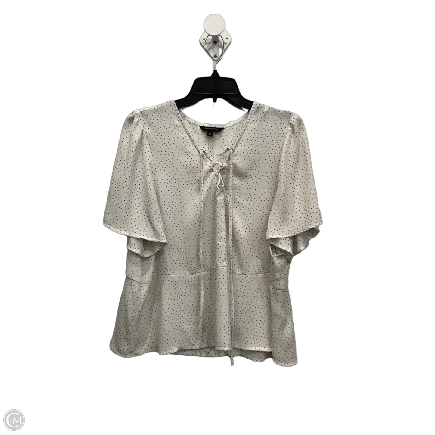 Top Short Sleeve By Banana Republic In Polkadot Pattern, Size: Xl