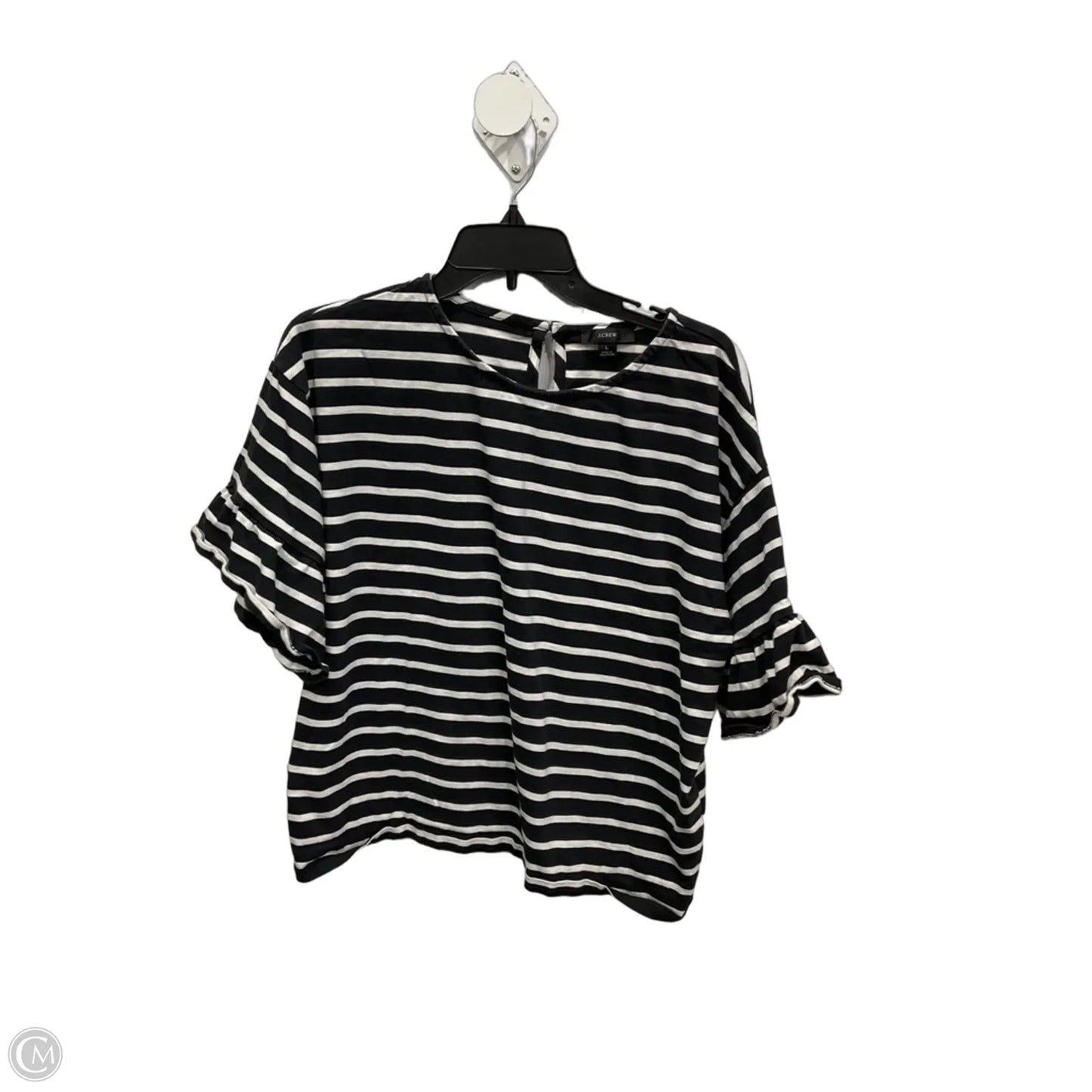 Top Short Sleeve By J. Crew In Striped Pattern, Size: L