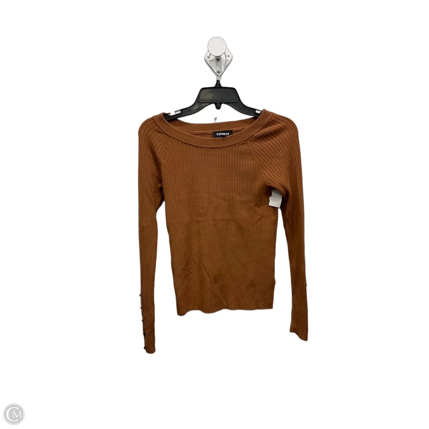Top Long Sleeve By Express In Brown, Size: M