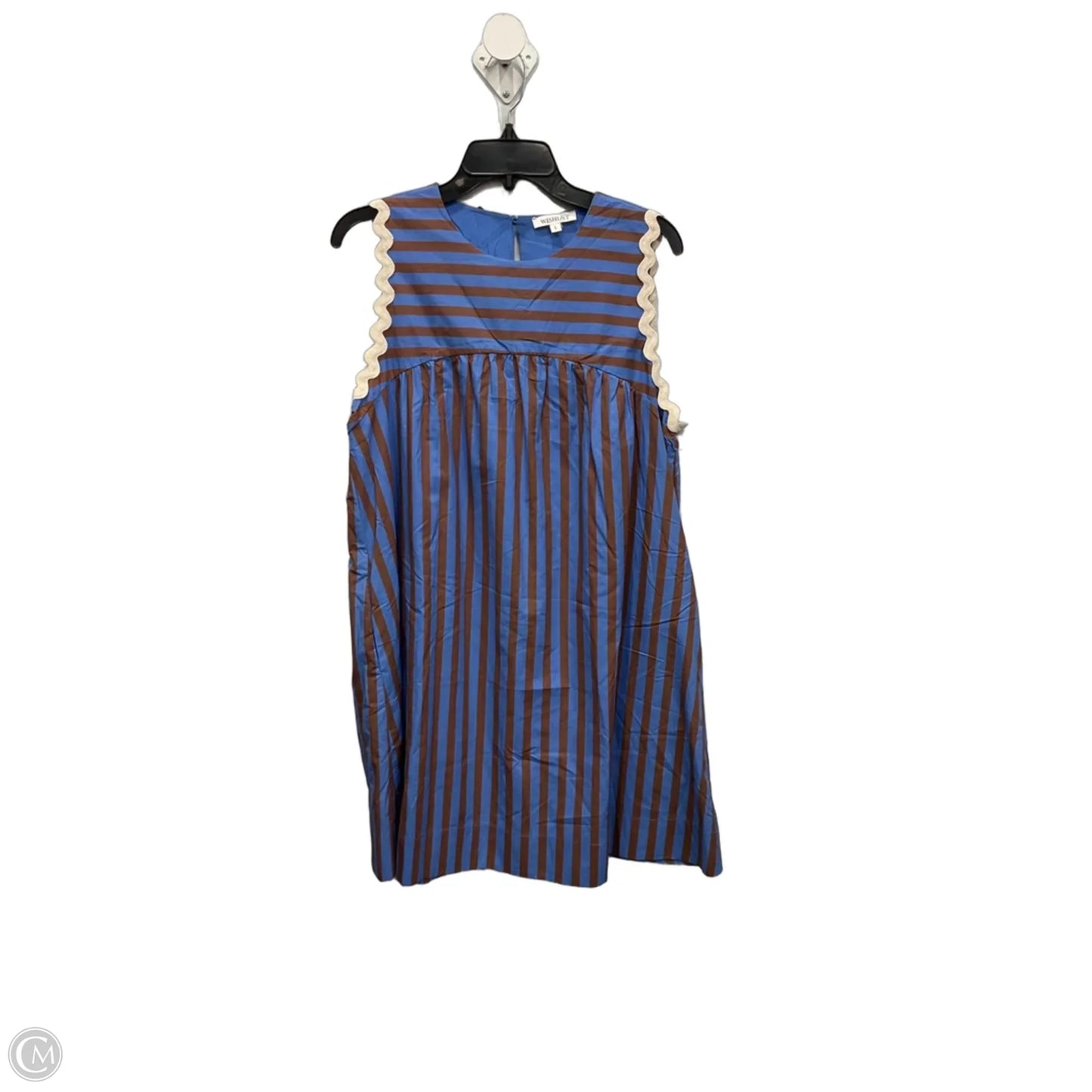 Dress Casual Short By Wishlist In Blue & Brown, Size: L