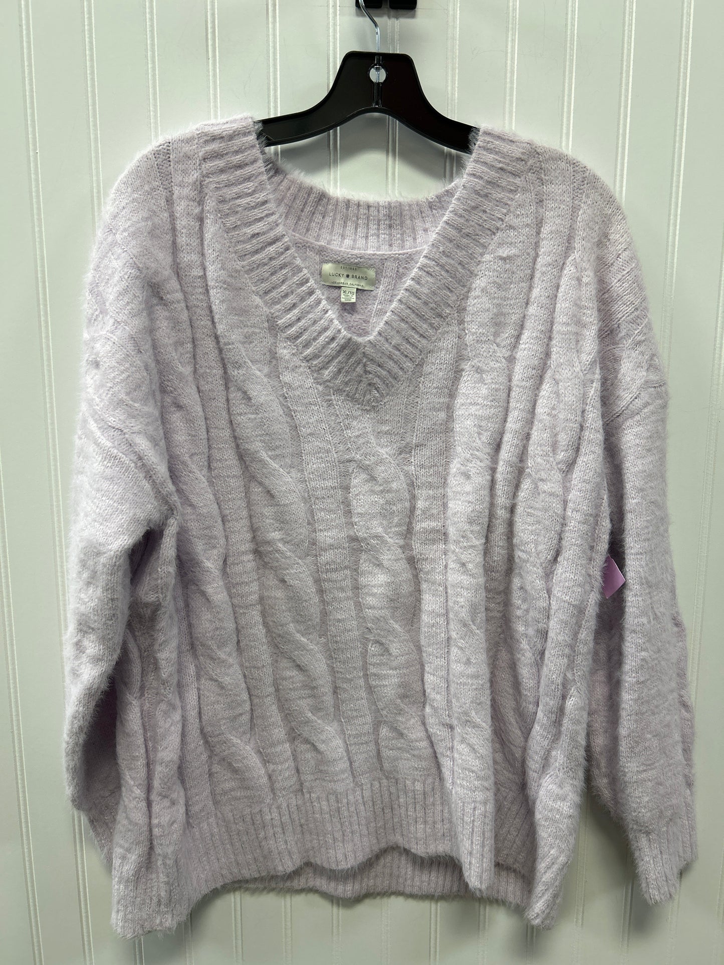 Sweater By Lucky Brand In Purple, Size:Xl