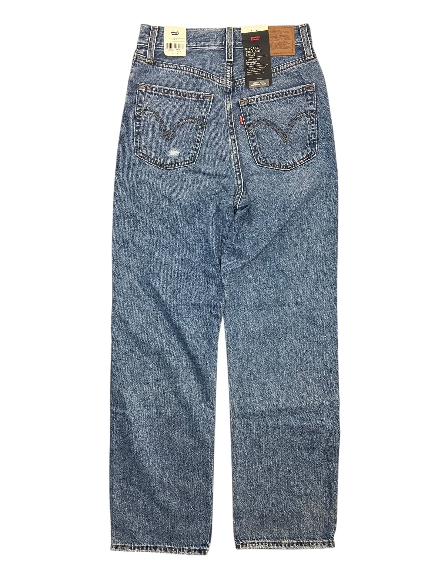 Jeans Straight By Levis In Blue Denim, Size:0