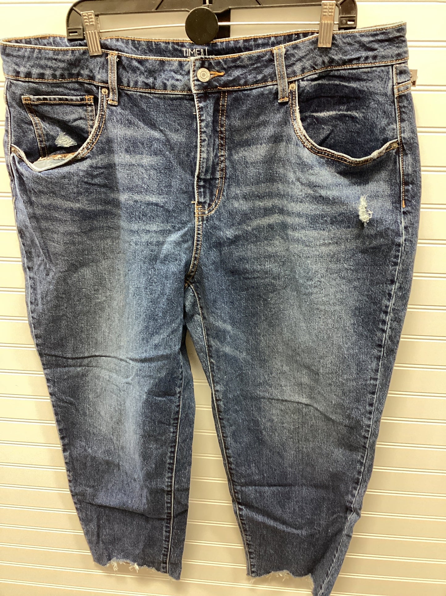 Jeans Wide Leg By Time And Tru In Blue Denim, Size:20