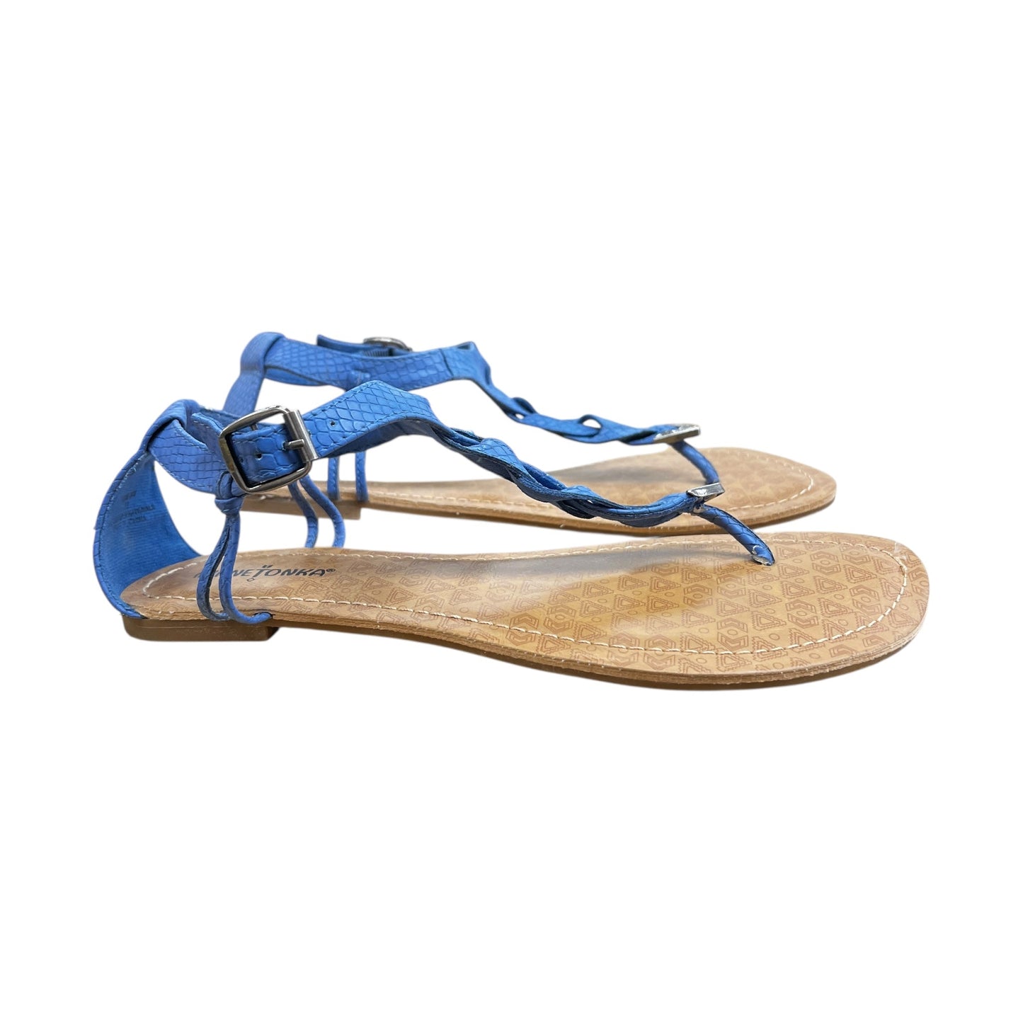Sandals Flats By Minnetonka In Blue, Size:11