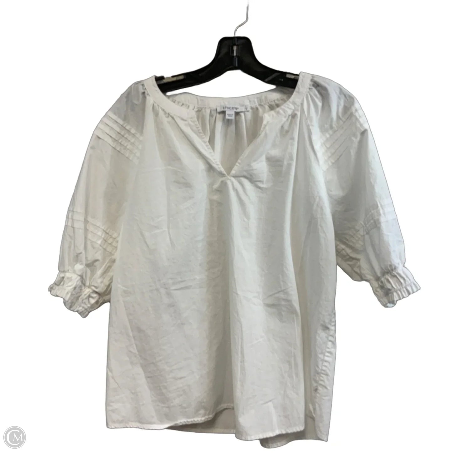Top 3/4 Sleeve By Chicos In White, Size: S