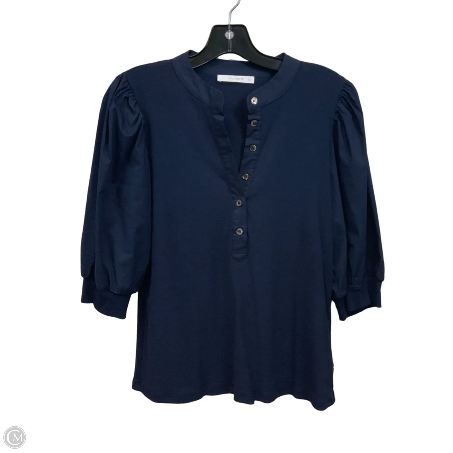 Top 3/4 Sleeve By Six/Fifty In Navy, Size: L