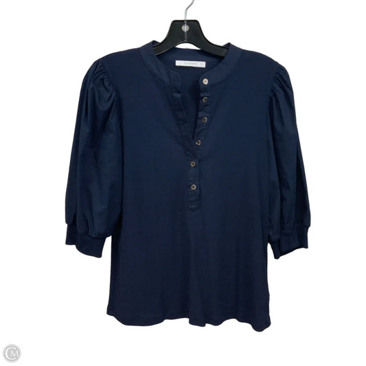 Top 3/4 Sleeve By Six/Fifty In Navy, Size: L