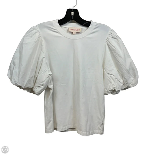 Top Short Sleeve By Love the Label In White, Size: M