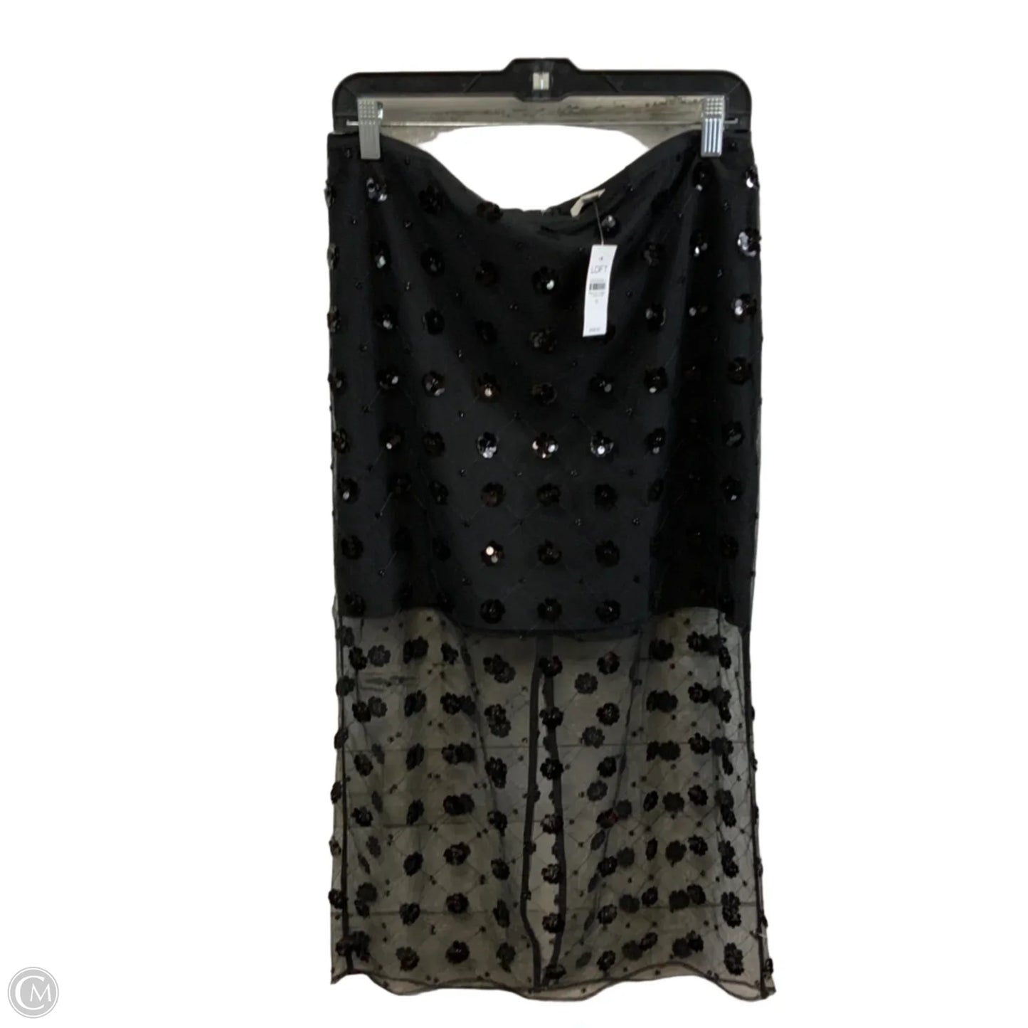 Skirt Midi By Loft In Black, Size: M