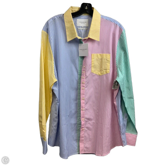 Blouse Long Sleeve By THE SHIRT / ROCHELLE BEHRENS In Multi-colored, Size: Xl