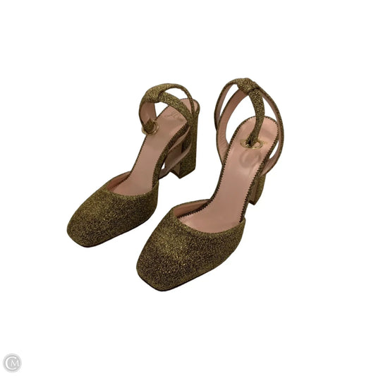 Shoes Heels Block By J. Crew In Gold, Size: 9
