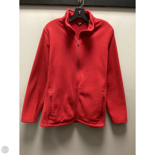 Jacket Fleece By Lands End In Red, Size: L
