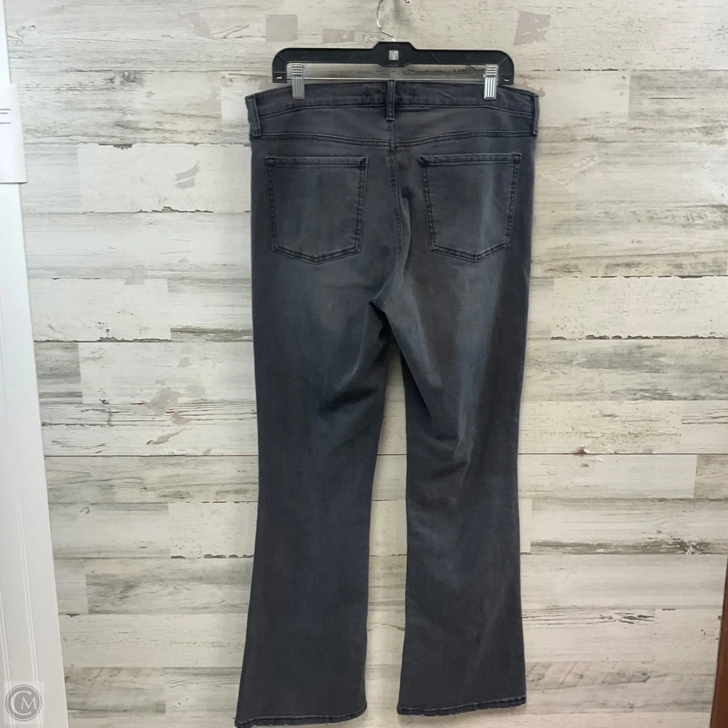 Jeans Flared By Vintage America In Black Denim, Size: 12